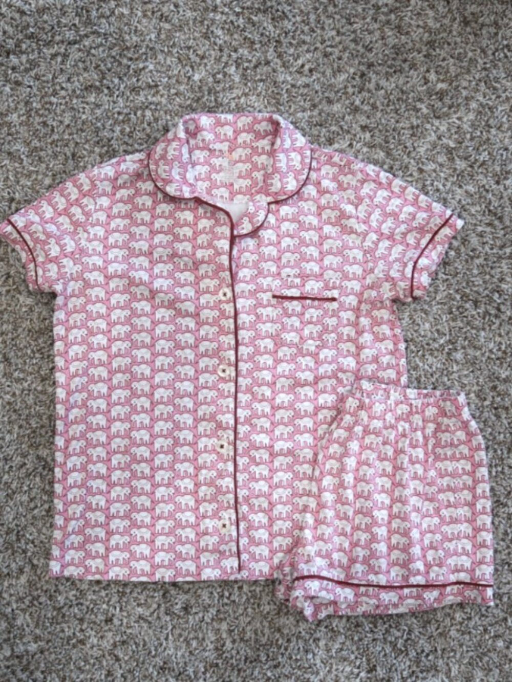 Women's Roller Rabbit Pink Elephants Short Set Size XS EUC Pajama Set
